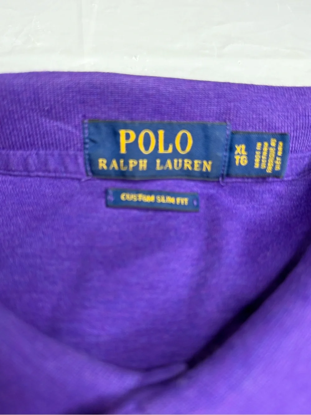 Polo Ralph Lauren Polo Shirt XL Purple Custom Slim Fit Short Sleeve - Picture 3 of 5